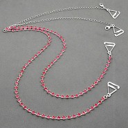 Bra Straps - Single Line Crystal Chain Strap - Pink